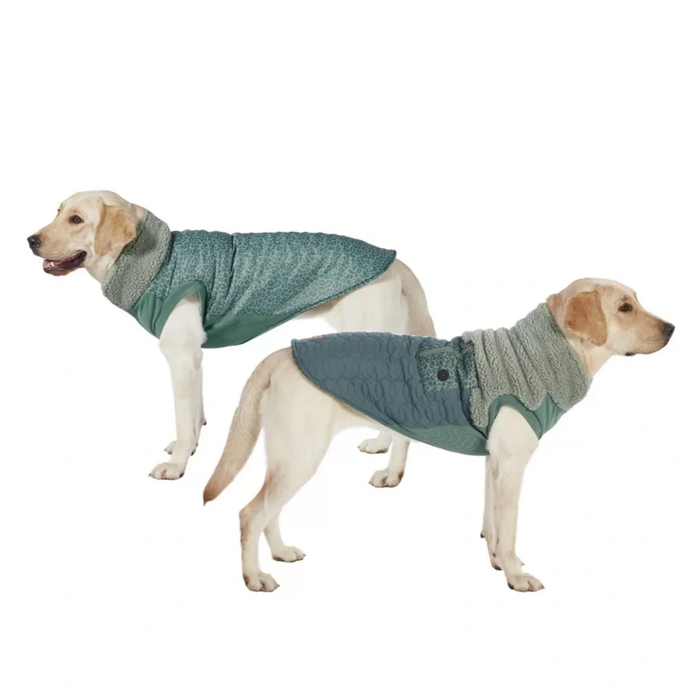 KOOLABURRA BY UGG Carson Reversible Sherpa Pet Vest Balsam Green Size S NEW